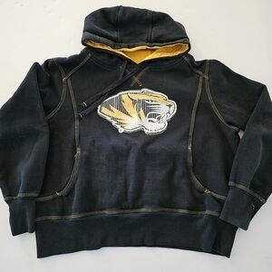 Mizzou Missouri Tigers Hoodie Black Gold Fleece‎ Lined Girls Size XL (16-18)